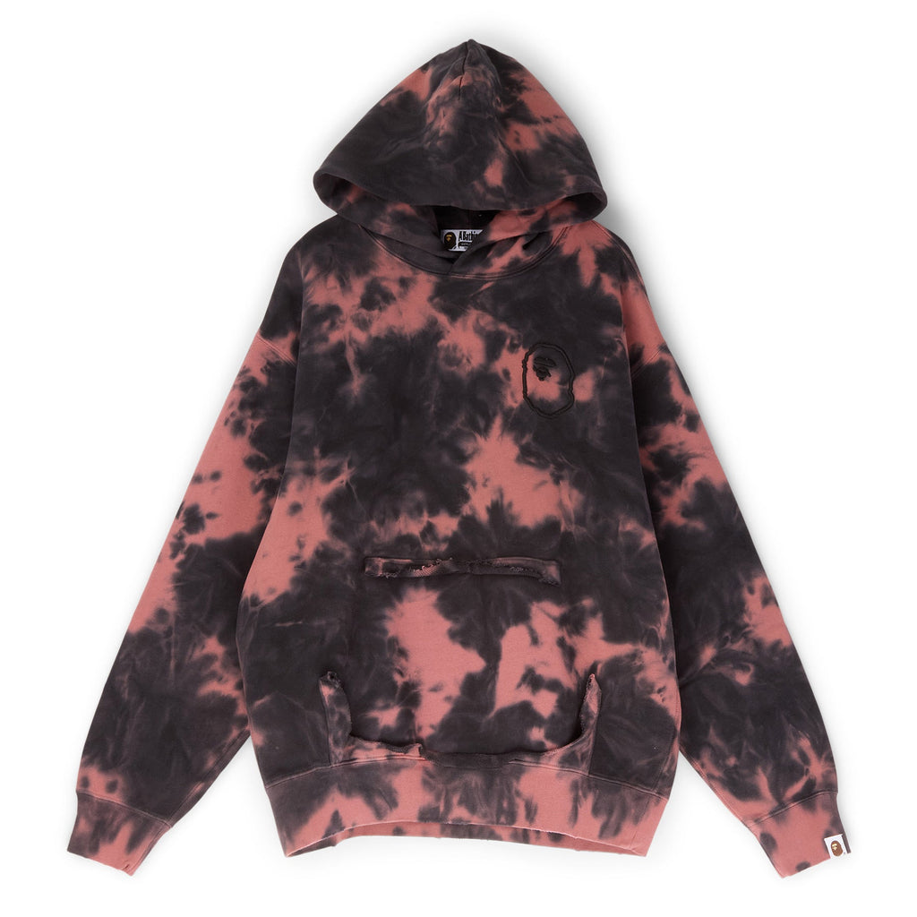 Destroyed Bleach Logo Relaxed Fit Pullover Hoodie A bathing ape – Гарантія оригінальності – боковий вид