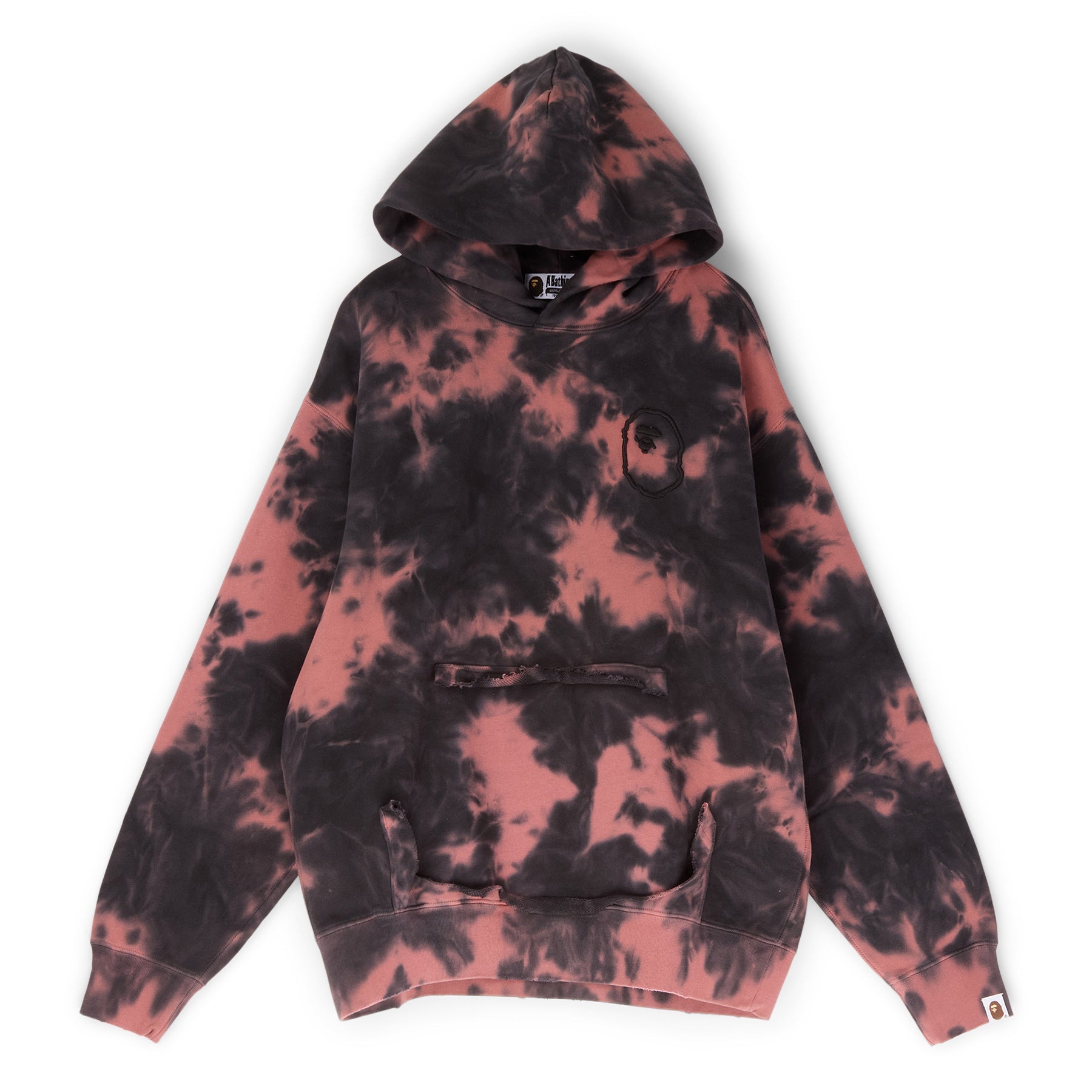 Destroyed Bleach Logo Relaxed Fit Pullover Hoodie A bathing ape – Гарантія оригінальності – боковий вид