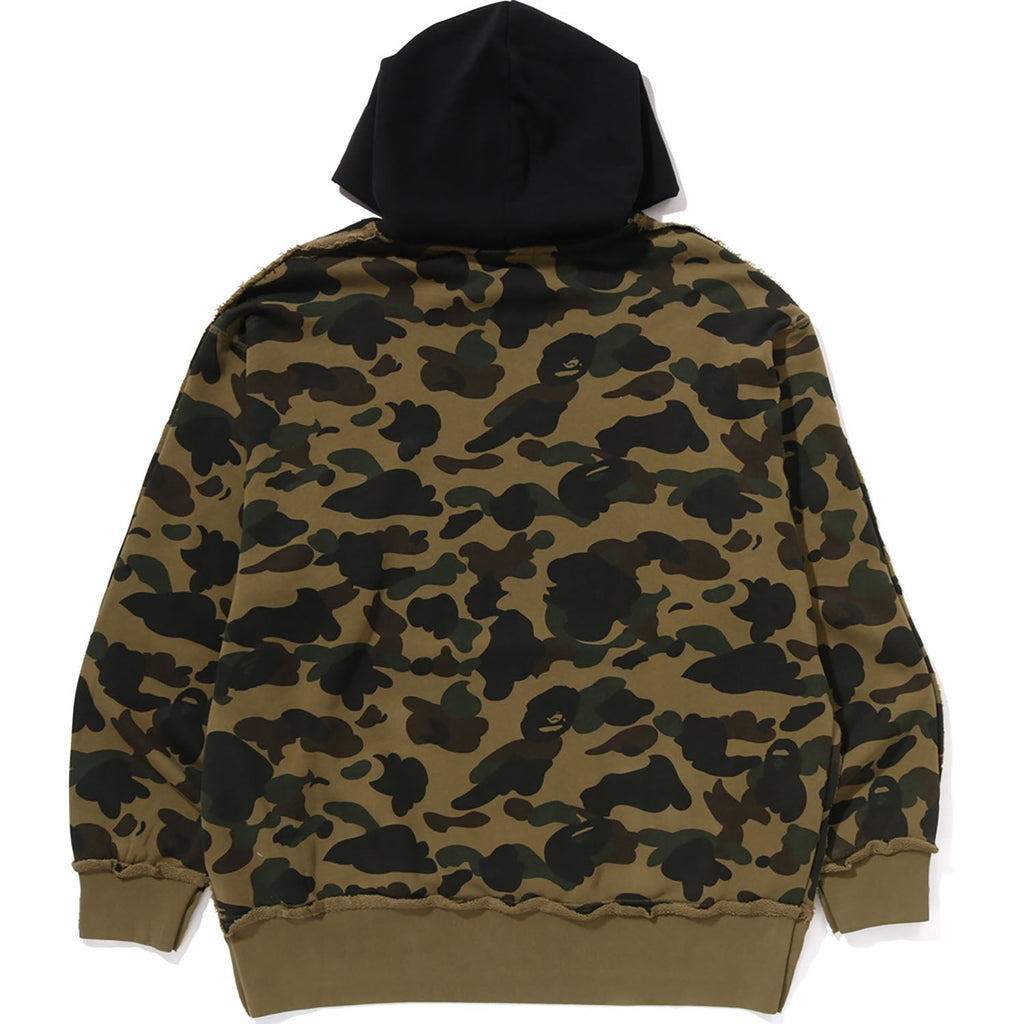 Оригінальна 1st Camo Blocking Raw Edge Relaxed Fit Pullover Hoodie Mens A bathing ape – вид ззаду