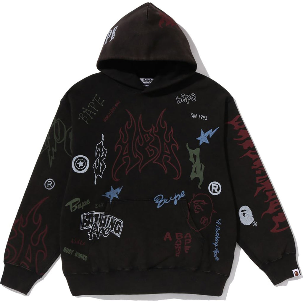 Allover Print Relaxed Fit Pullover Hoodie Mens A bathing ape оригінал – Купити в Україні – боковий вид