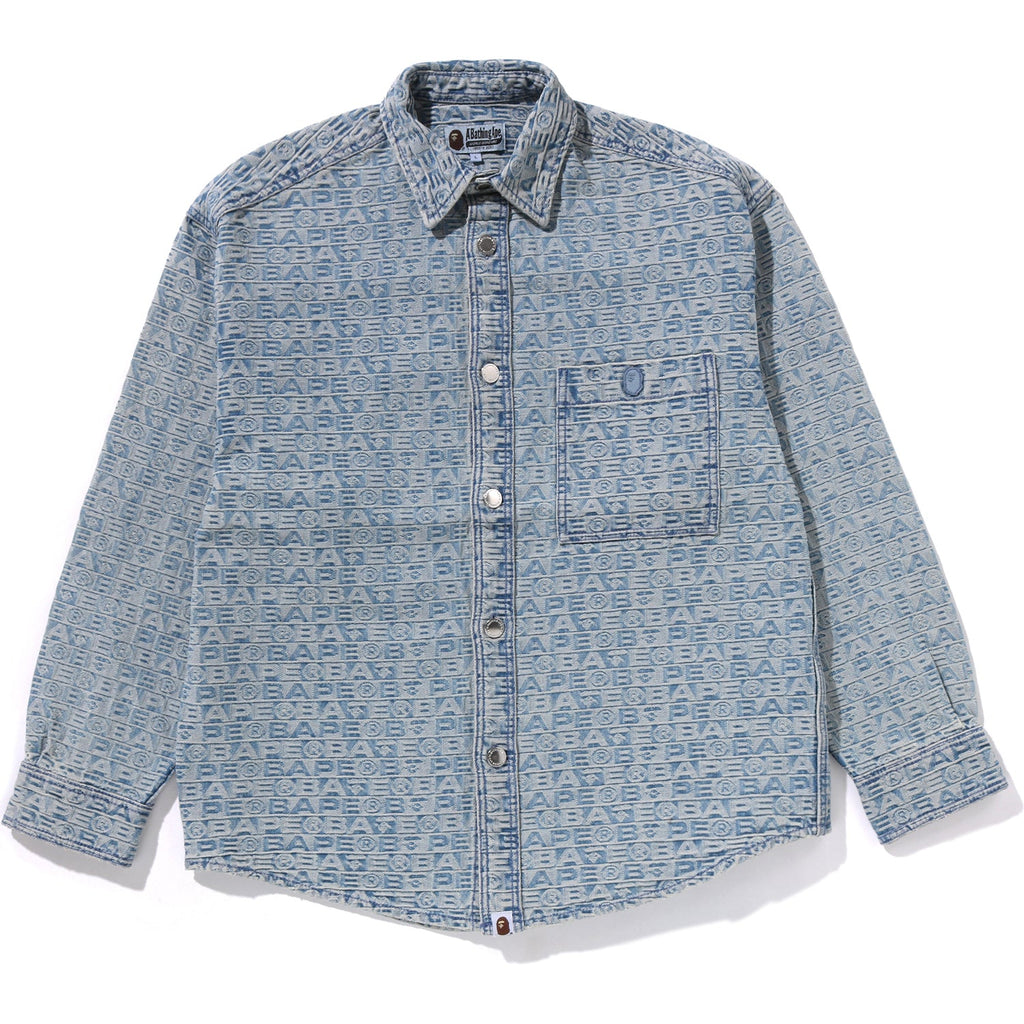 Оригінальна Lux Sport Pattern Jacquard 10oz Denim Shirts Mens A bathing ape – боковий вид