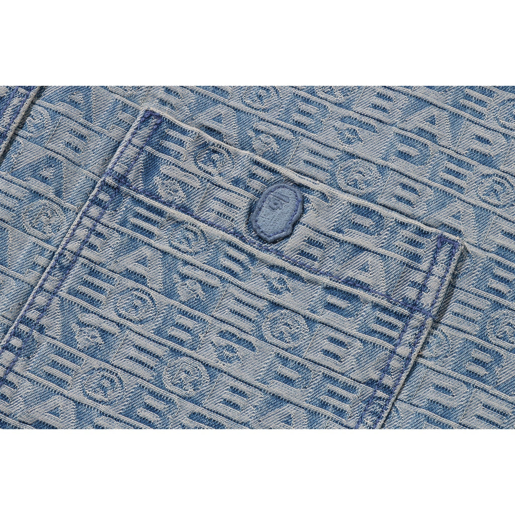Оригінальна Lux Sport Pattern Jacquard 10oz Denim Shirts Mens A bathing ape – детальний вид