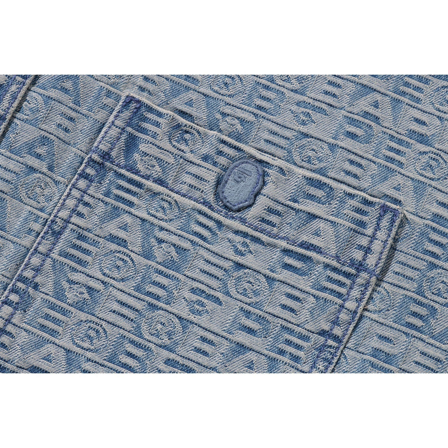 Оригінальна Lux Sport Pattern Jacquard 10oz Denim Shirts Mens A bathing ape – детальний вид