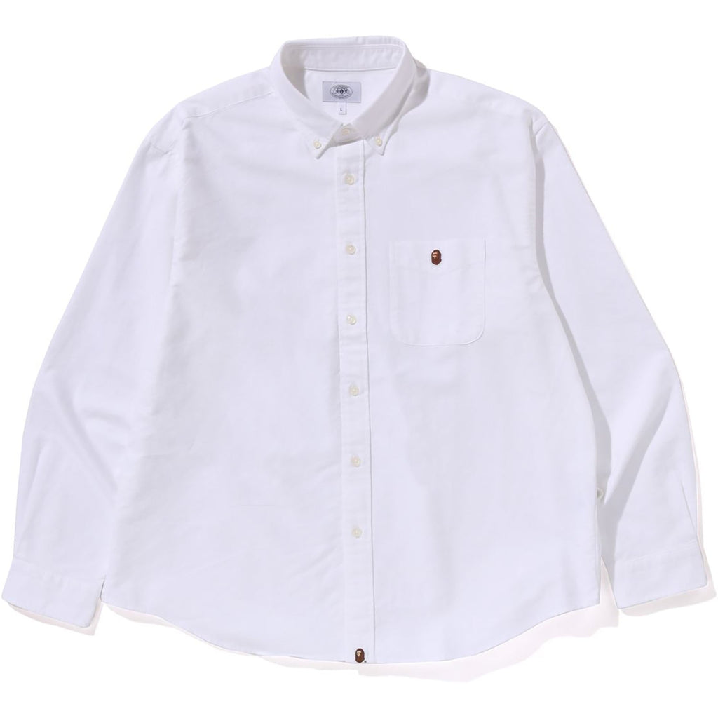One Point Oxford Ls Shirt Mens A bathing ape – Гарантія оригінальності – боковий вид
