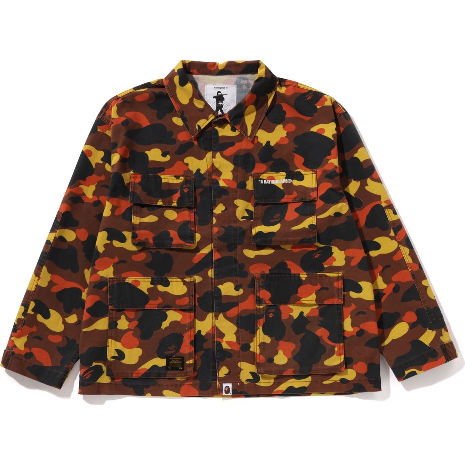 1st Camo Heavy Washed Multi Pocket Cargo Ls Shirt Mens A bathing ape оригінал – Купити в Україні – боковий вид