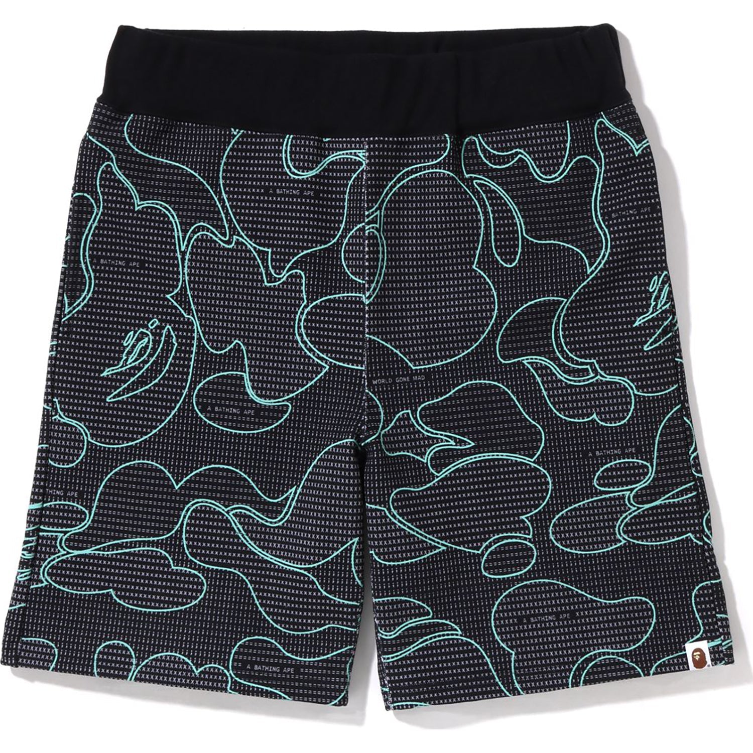 Оригінальна Text Code Camo Sweat Shorts Mens A bathing ape – боковий вид