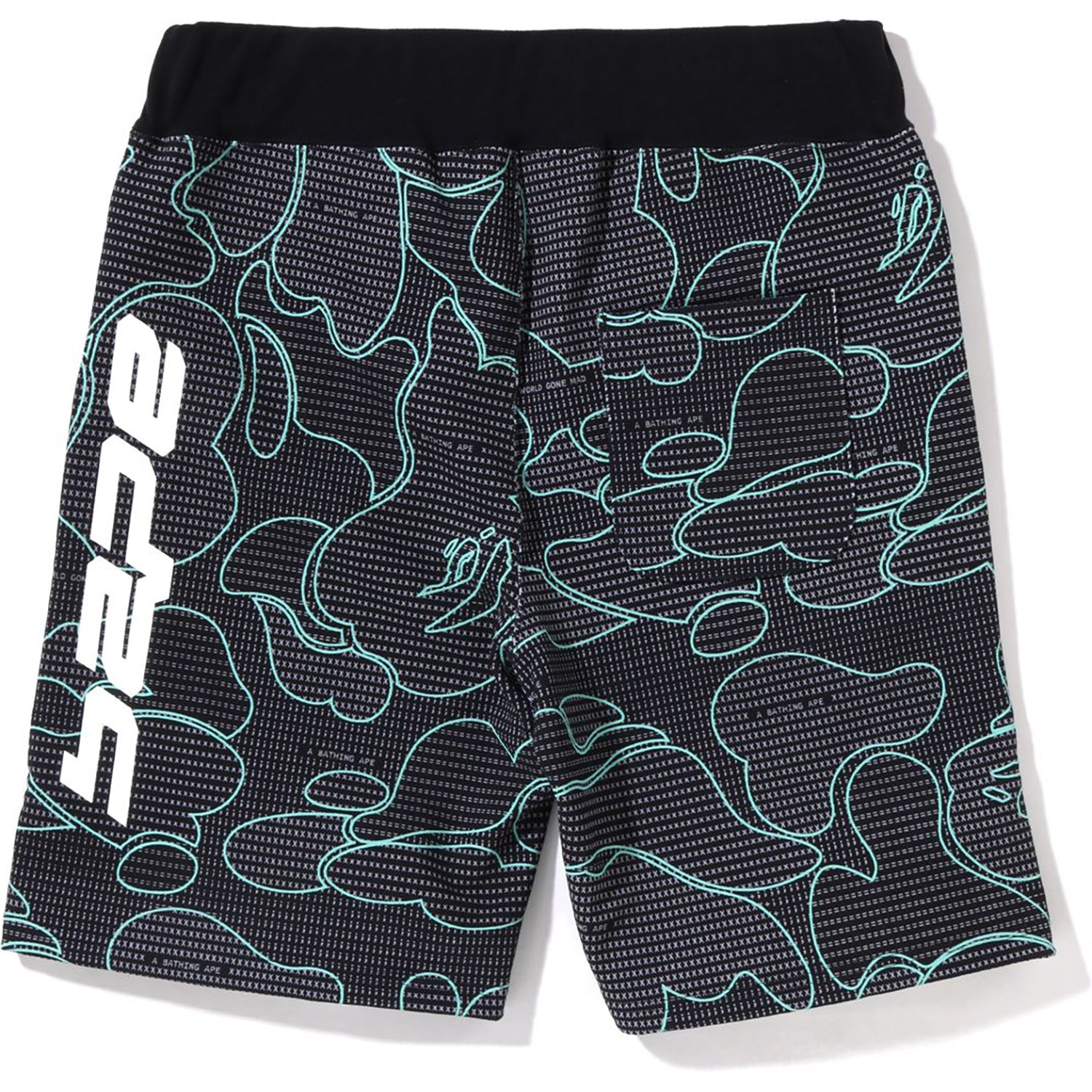 Оригінальна Text Code Camo Sweat Shorts Mens A bathing ape – вид ззаду