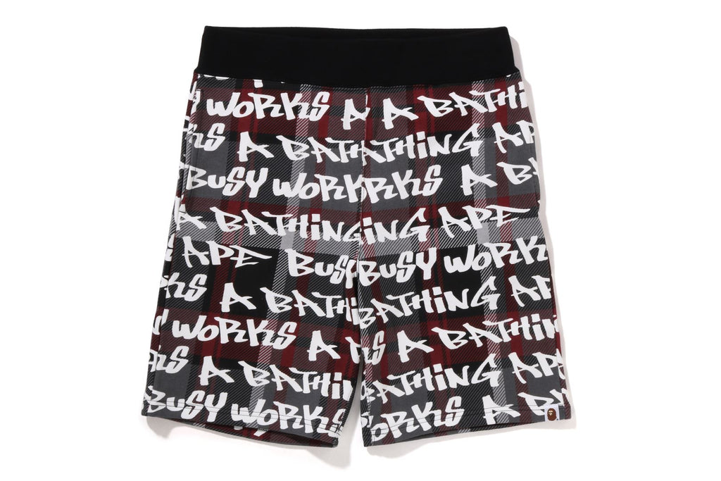 Оригінальна Graffiti Check Sweat Shorts Mens A bathing ape – боковий вид