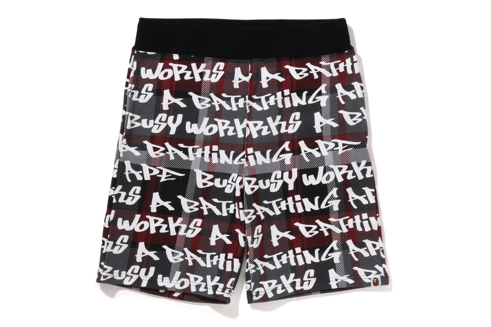 Оригінальна Graffiti Check Sweat Shorts Mens A bathing ape – боковий вид