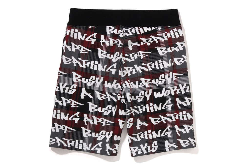 Оригінальна Graffiti Check Sweat Shorts Mens A bathing ape – вид ззаду