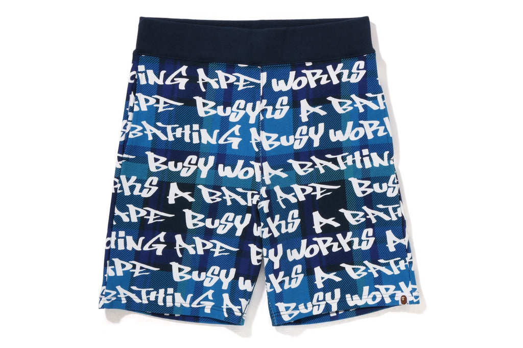 Оригінальна Graffiti Check Sweat Shorts Mens A bathing ape – збільшений вид