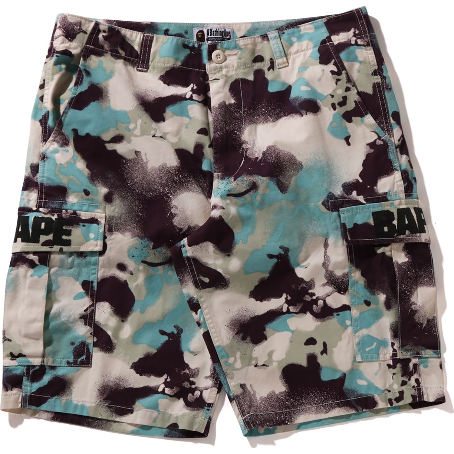 Map Camo Regular Fit Cargo Shorts Mens A bathing ape оригінал – Купити в Україні – боковий вид
