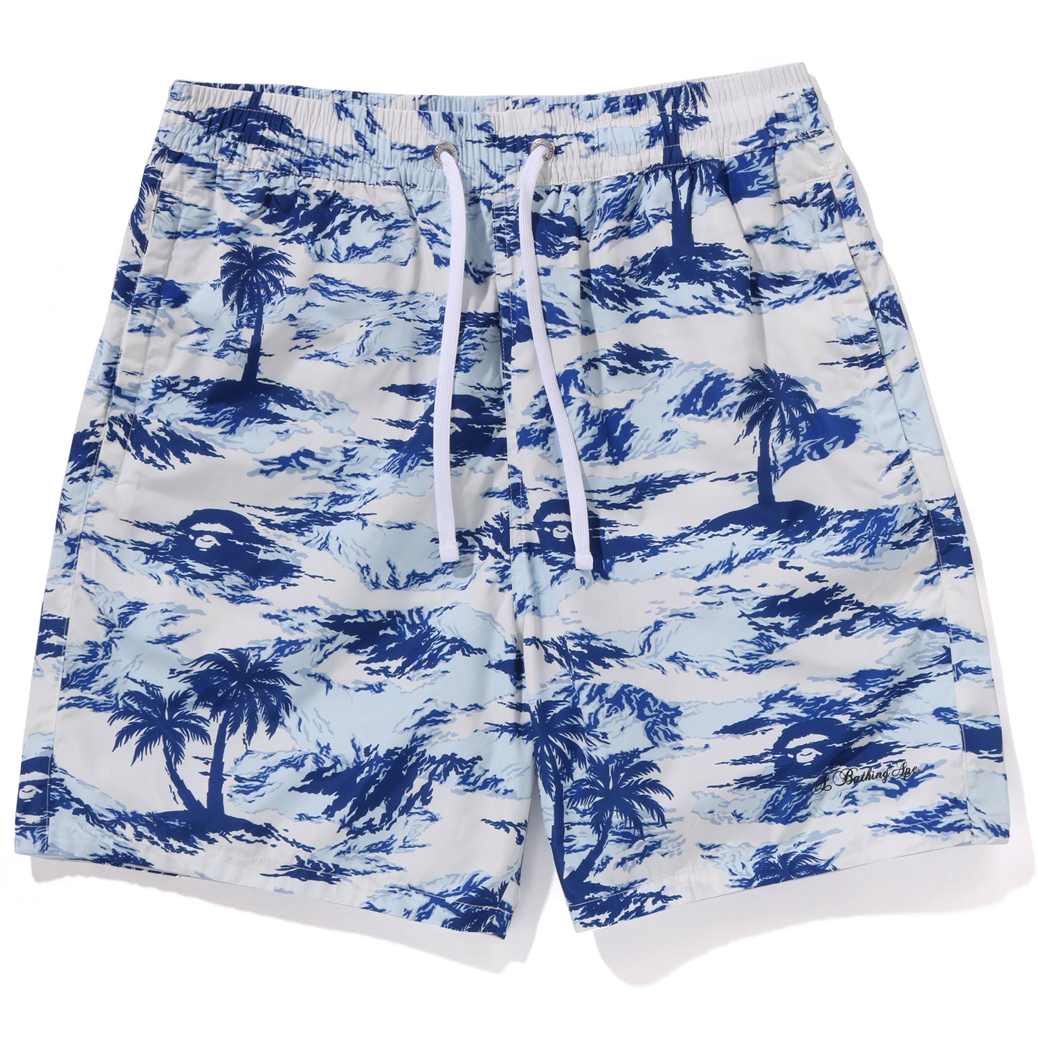 Оригінальна Palm Tree Camo Relaxed Fit Beach Shorts Mens A bathing ape – боковий вид