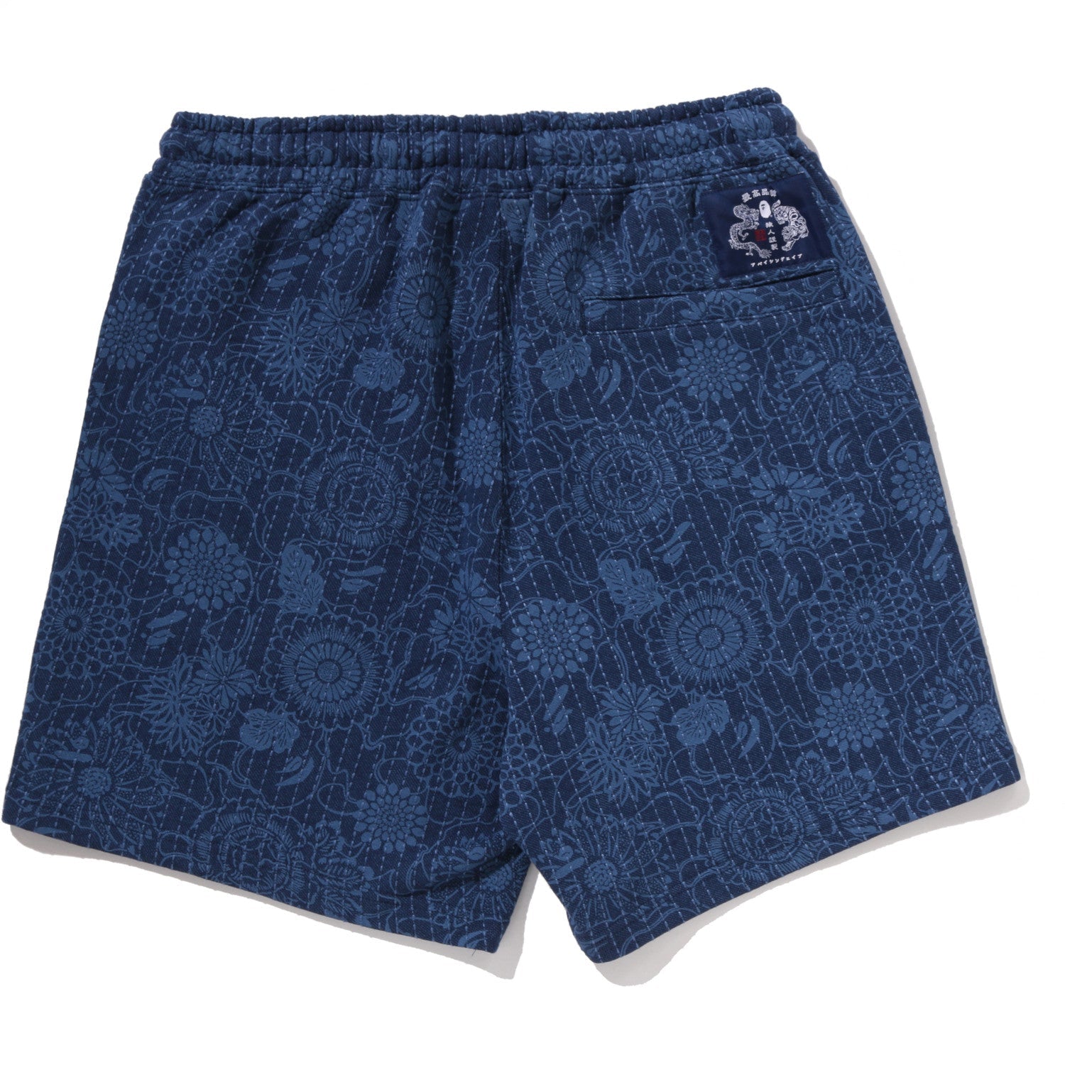 Оригінальна Japanese Indigo Art Camo Relaxed Fit Sweat Shorts Mens A bathing ape – вид ззаду