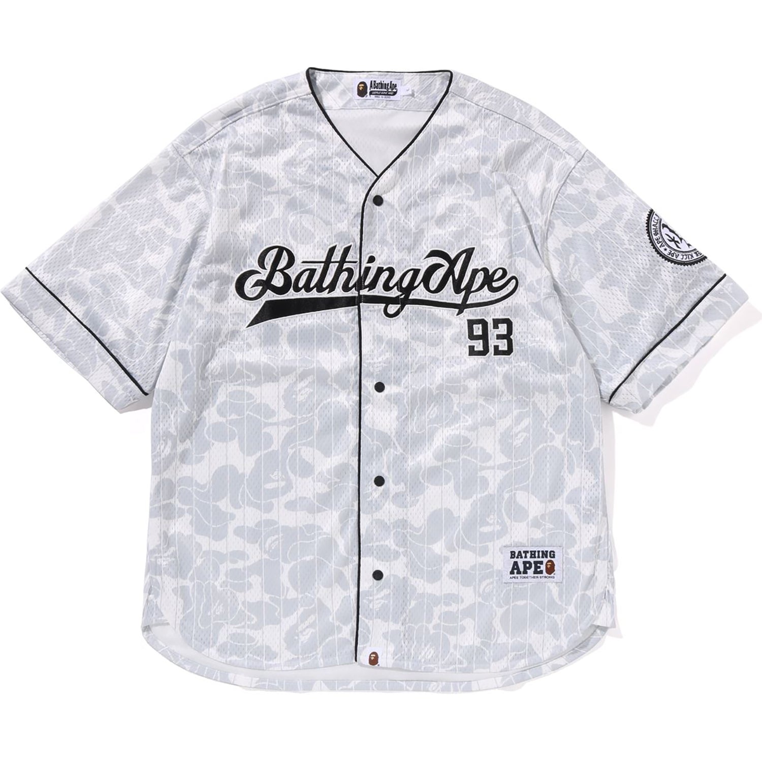 Camo Stripe Baseball Shirt Mens A bathing ape – Гарантія оригінальності – боковий вид
