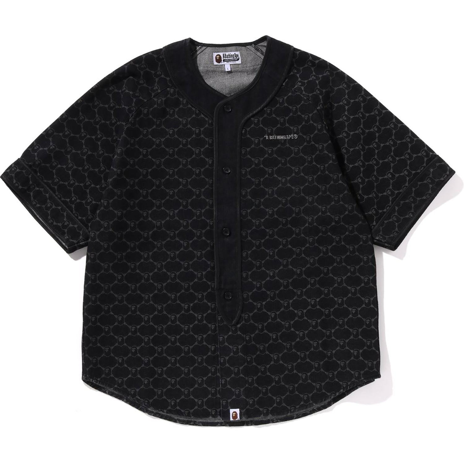 College Monogram Baseball Ss Denim Shirt Mens A bathing ape оригінал – Купити в Україні – збільшений вид