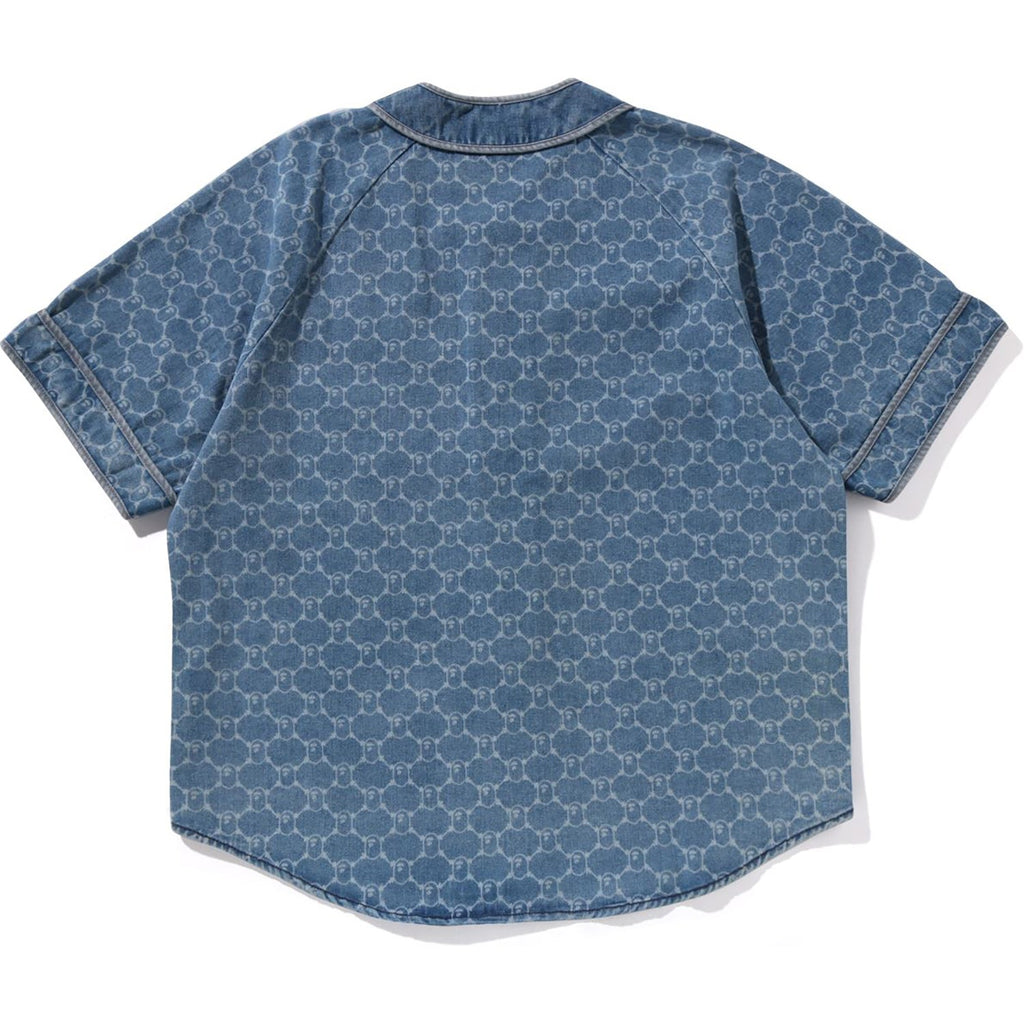 College Monogram Baseball Ss Denim Shirt Mens A bathing ape оригінал – Купити в Україні – вид ззаду