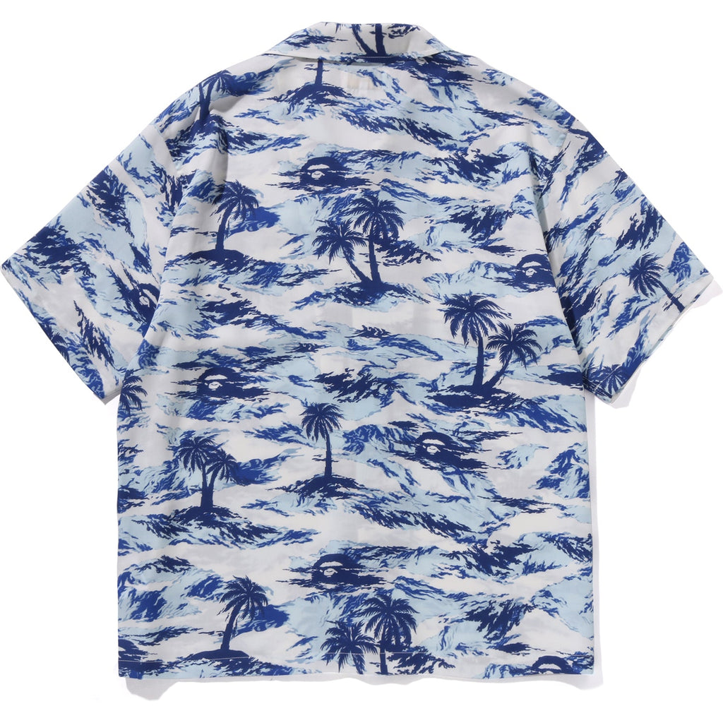 Mens Palm Tree Camo Open Collar Pocket Ss Shirt A bathing ape оригінал – Купити в Україні – вид ззаду
