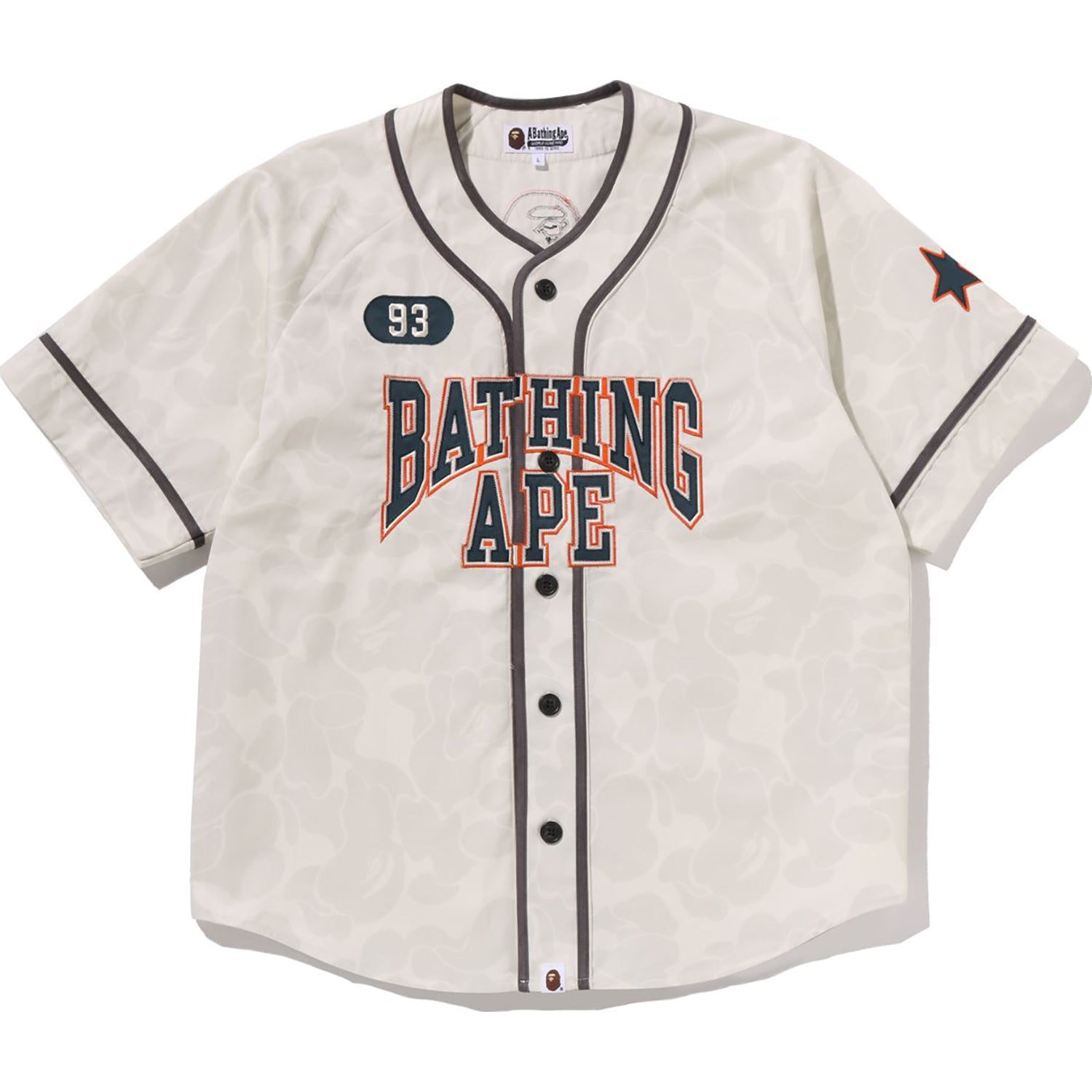 Solid Camo Multi Logo Baseball Ss Shirt Mens A bathing ape – Гарантія оригінальності – боковий вид