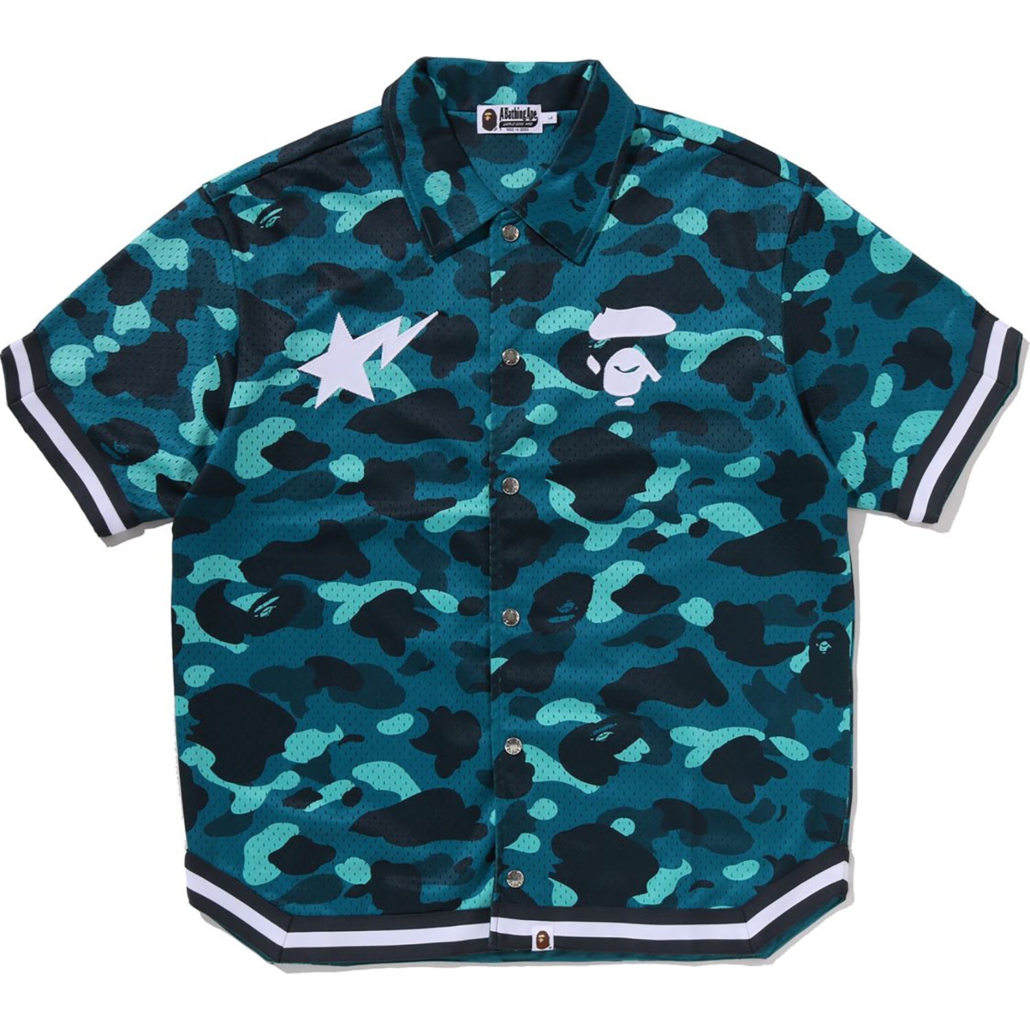 Оригінальна Color Camo Warm Up Ss Shirt Mens A bathing ape – боковий вид