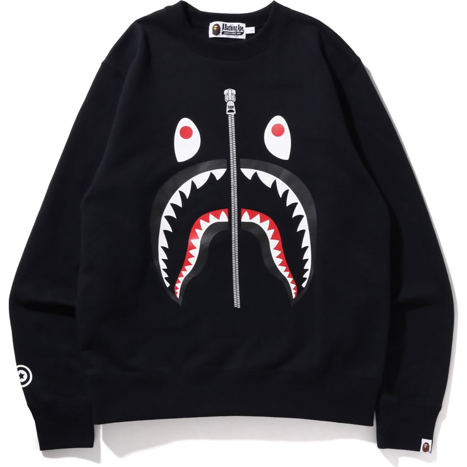 Mens Shark Crewneck Sweatshirt A bathing ape – Гарантія оригінальності – боковий вид