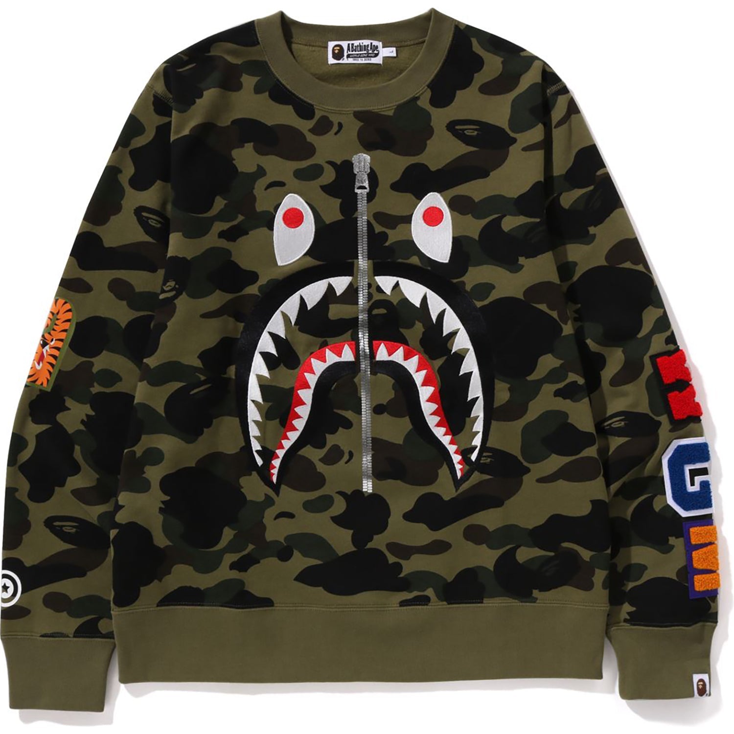 Оригінальна Mens 1st Camo Shark Crewneck Sweatshirt A bathing ape – боковий вид
