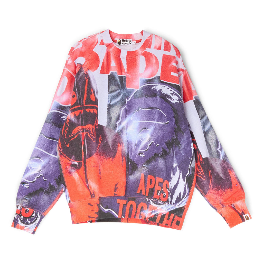 Overprint Relax Fit Crewneck Sweatshirt A bathing ape – Гарантія оригінальності – боковий вид