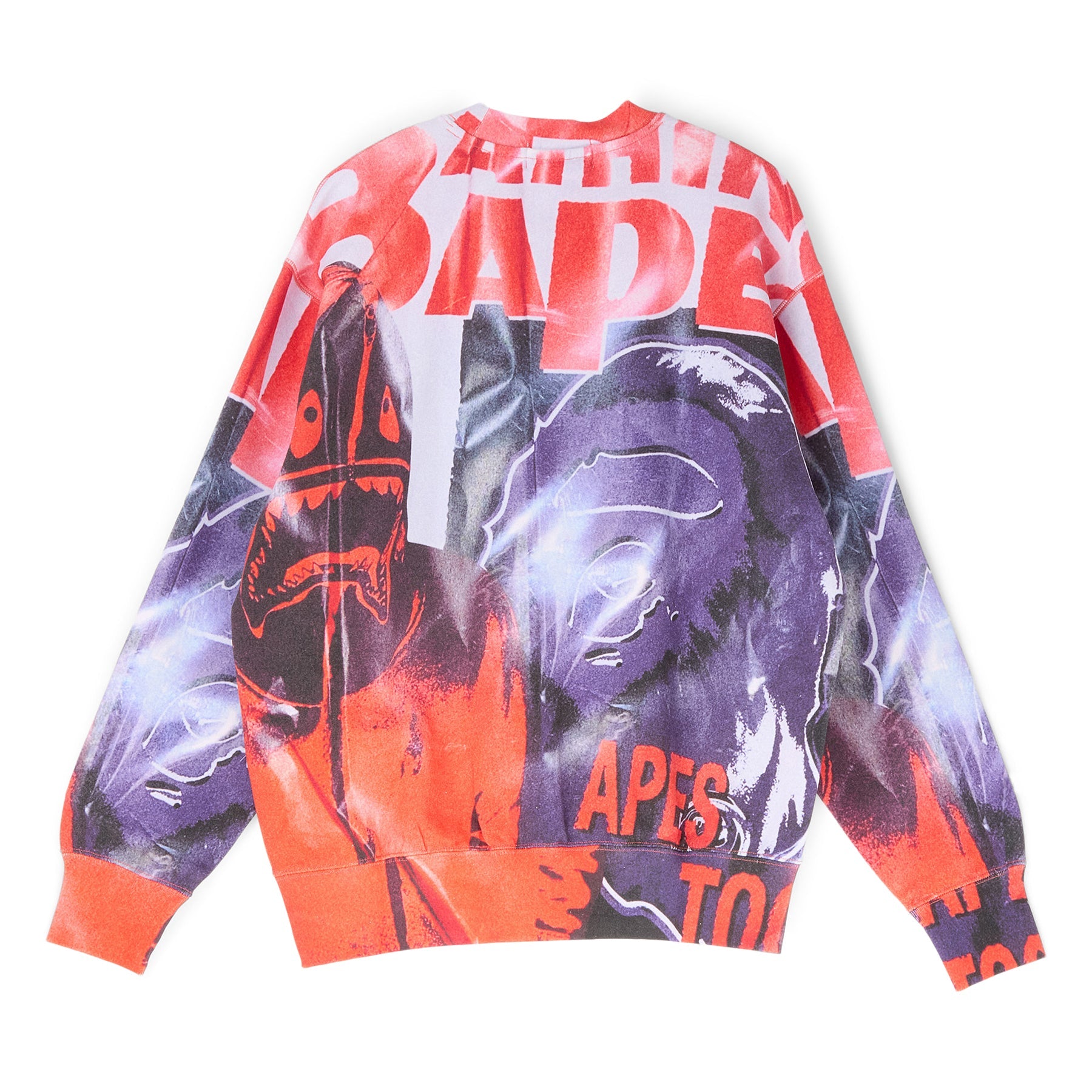 Overprint Relax Fit Crewneck Sweatshirt A bathing ape – Гарантія оригінальності – вид ззаду