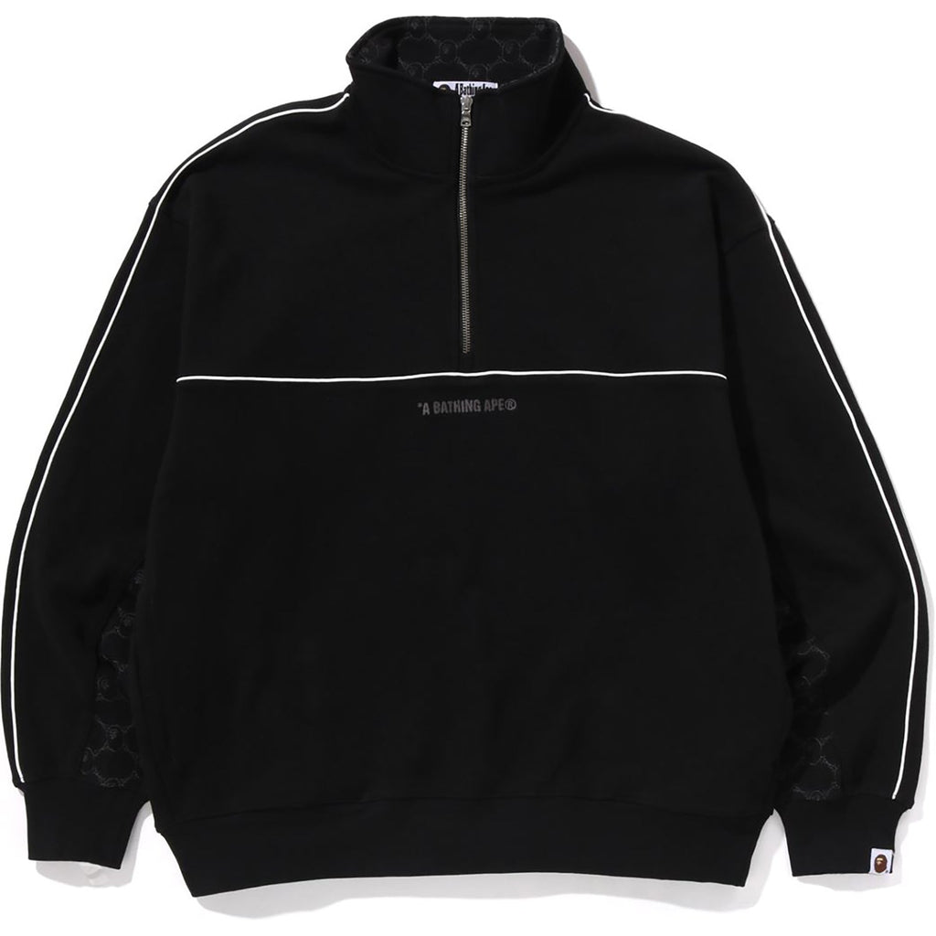 Оригінальна College Monogram Logo Half Zip Relax Fit Crewneck Sweatshirt Mens A bathing ape – боковий вид