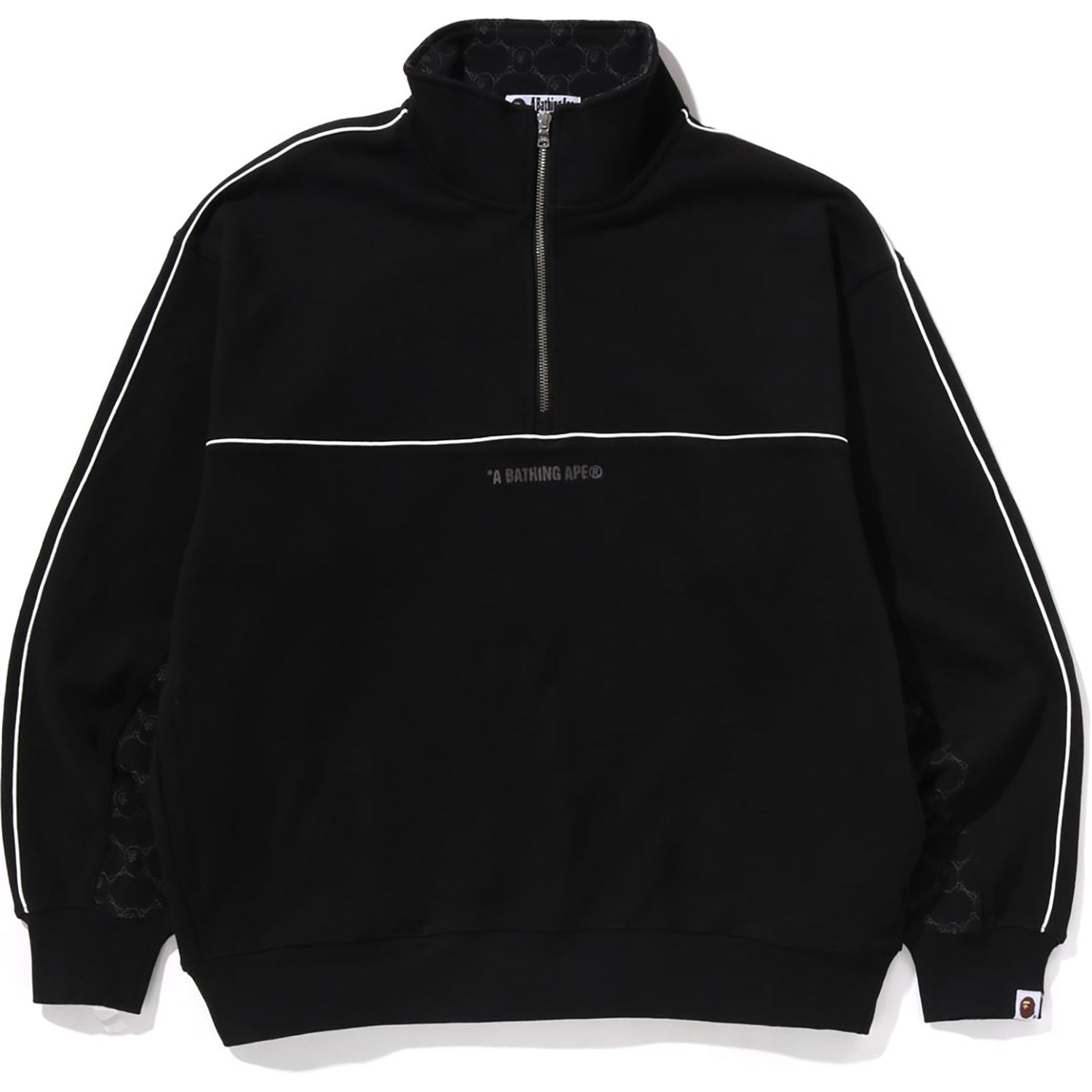 Оригінальна College Monogram Logo Half Zip Relax Fit Crewneck Sweatshirt Mens A bathing ape – боковий вид