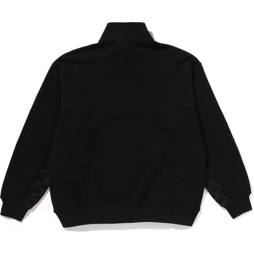 Оригінальна College Monogram Logo Half Zip Relax Fit Crewneck Sweatshirt Mens A bathing ape – вид ззаду