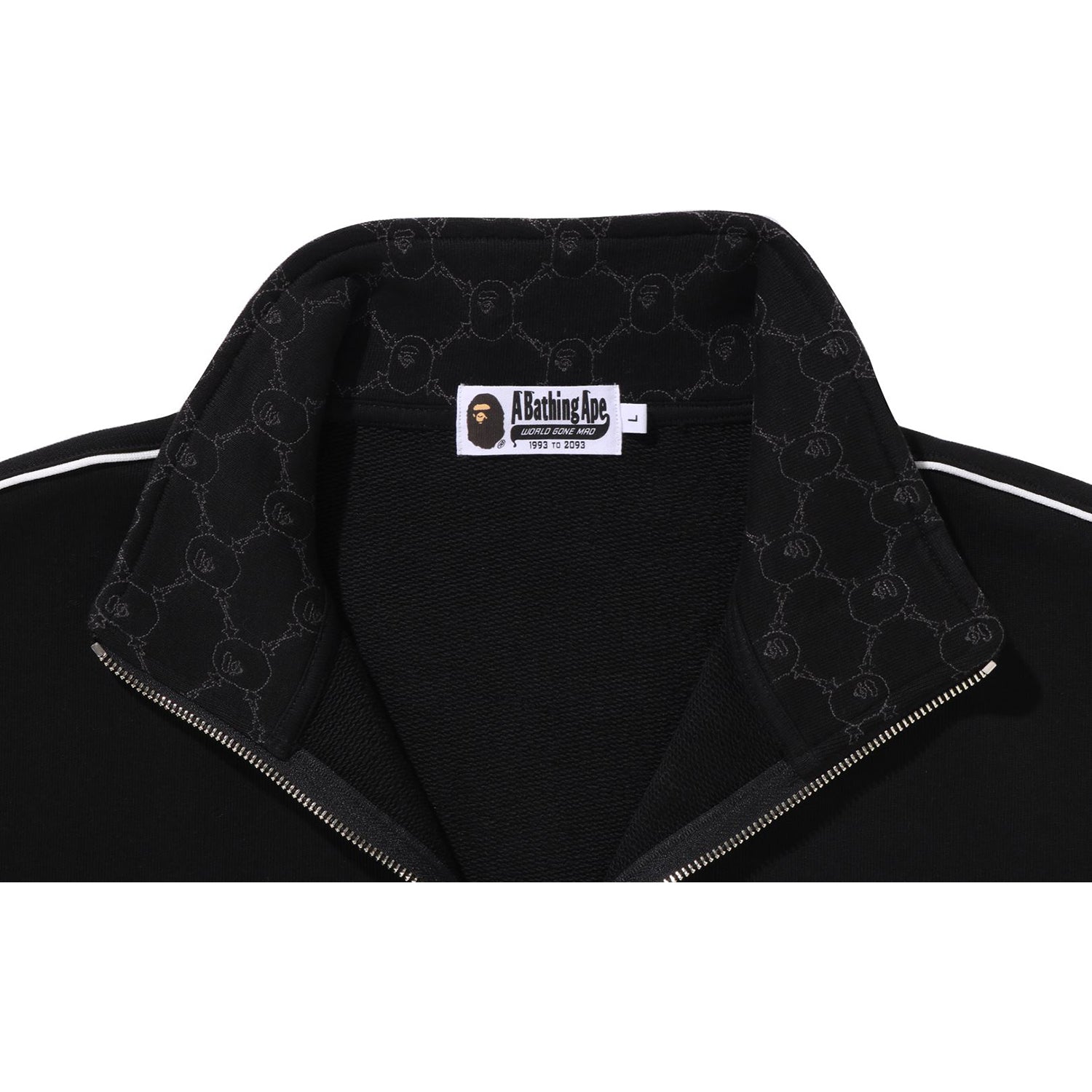 Оригінальна College Monogram Logo Half Zip Relax Fit Crewneck Sweatshirt Mens A bathing ape – збільшений вид