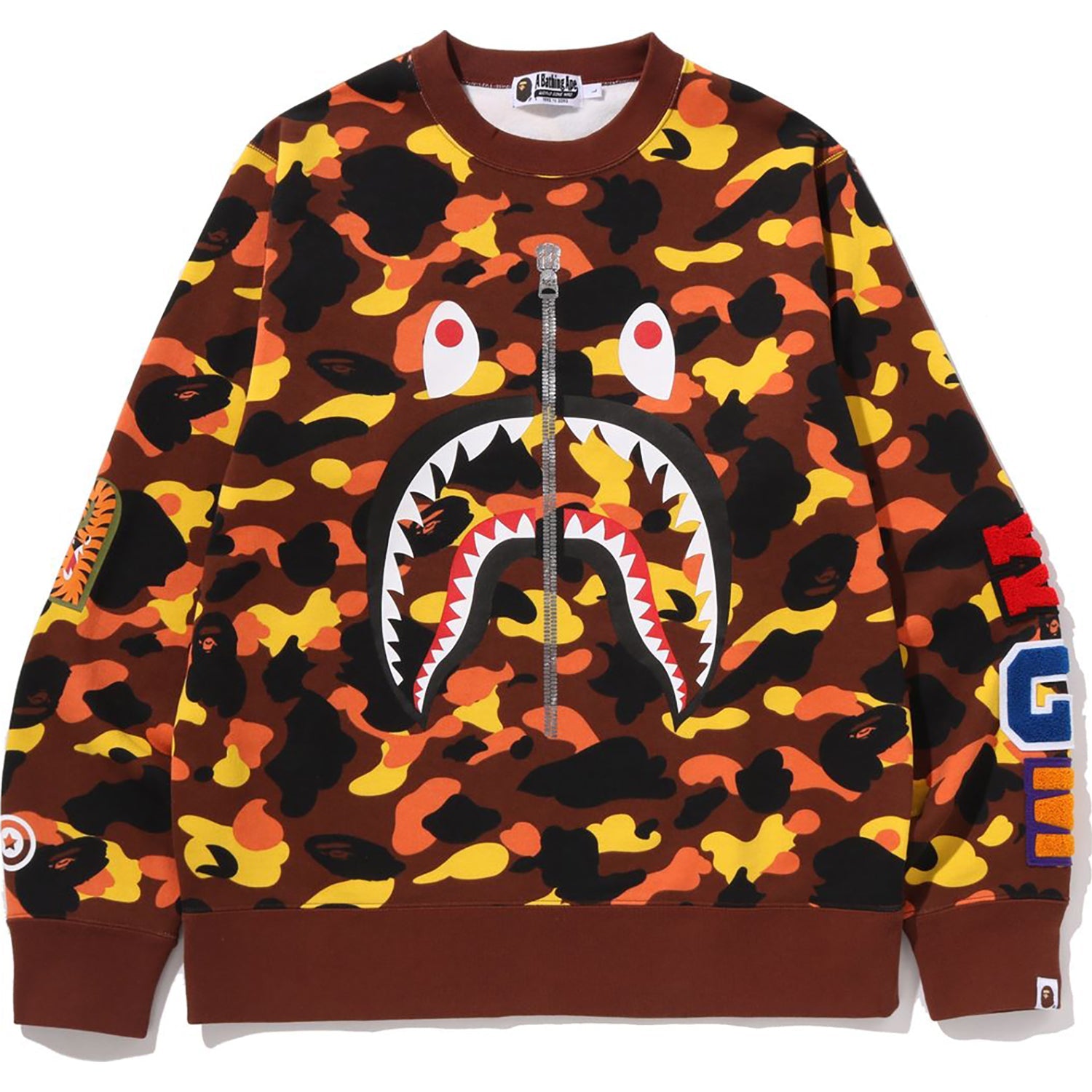 Оригінальна 1st Camo Shark Crewneck Sweatshirt Mens A bathing ape – боковий вид