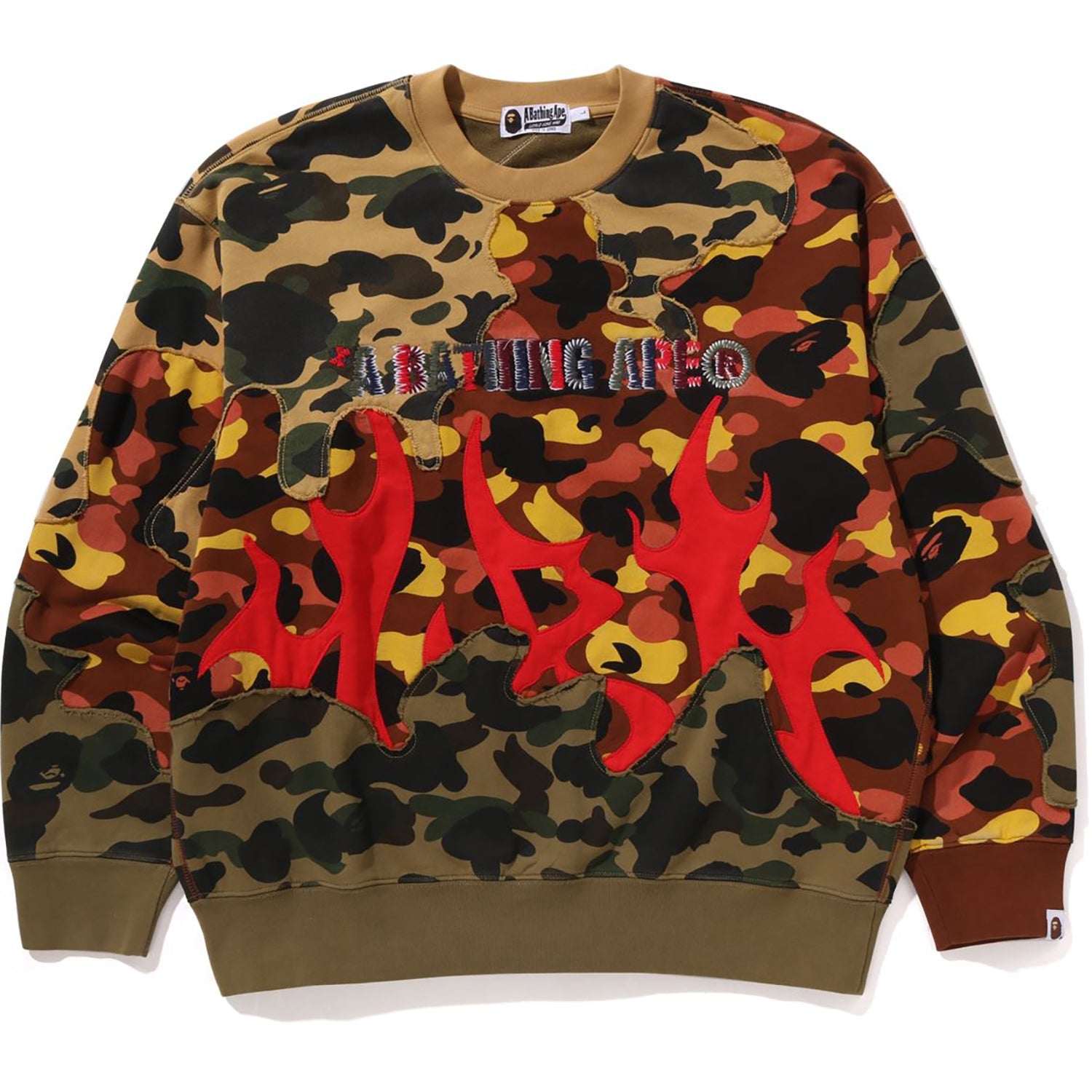 1st Camo Upcycled Relaxed Fit Crewneck Sweatshirt Mens A bathing ape – Гарантія оригінальності – боковий вид