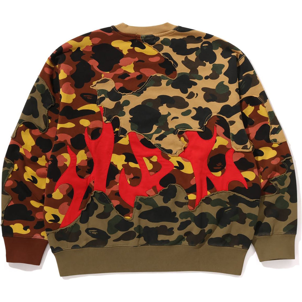 1st Camo Upcycled Relaxed Fit Crewneck Sweatshirt Mens A bathing ape – Гарантія оригінальності – вид ззаду
