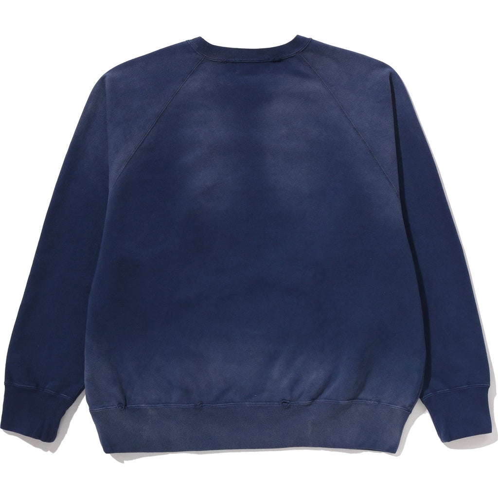 Destroy Washed Effect Relaxed Fit Crewneck Sweatshirt Mens A bathing ape – Гарантія оригінальності – вид ззаду