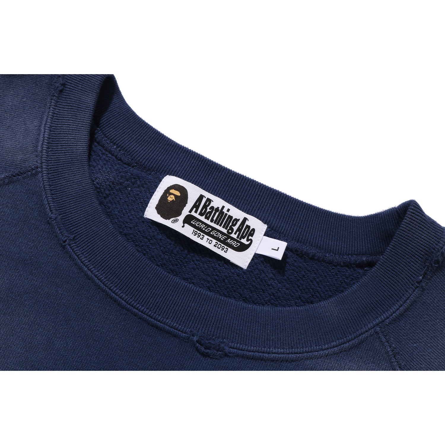 Destroy Washed Effect Relaxed Fit Crewneck Sweatshirt Mens A bathing ape – Гарантія оригінальності – збільшений вид