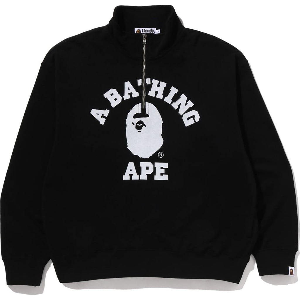 College Half Zip Relaxed Fit Crewneck Sweatshirt Mens A bathing ape оригінал – Купити в Україні – збільшений вид