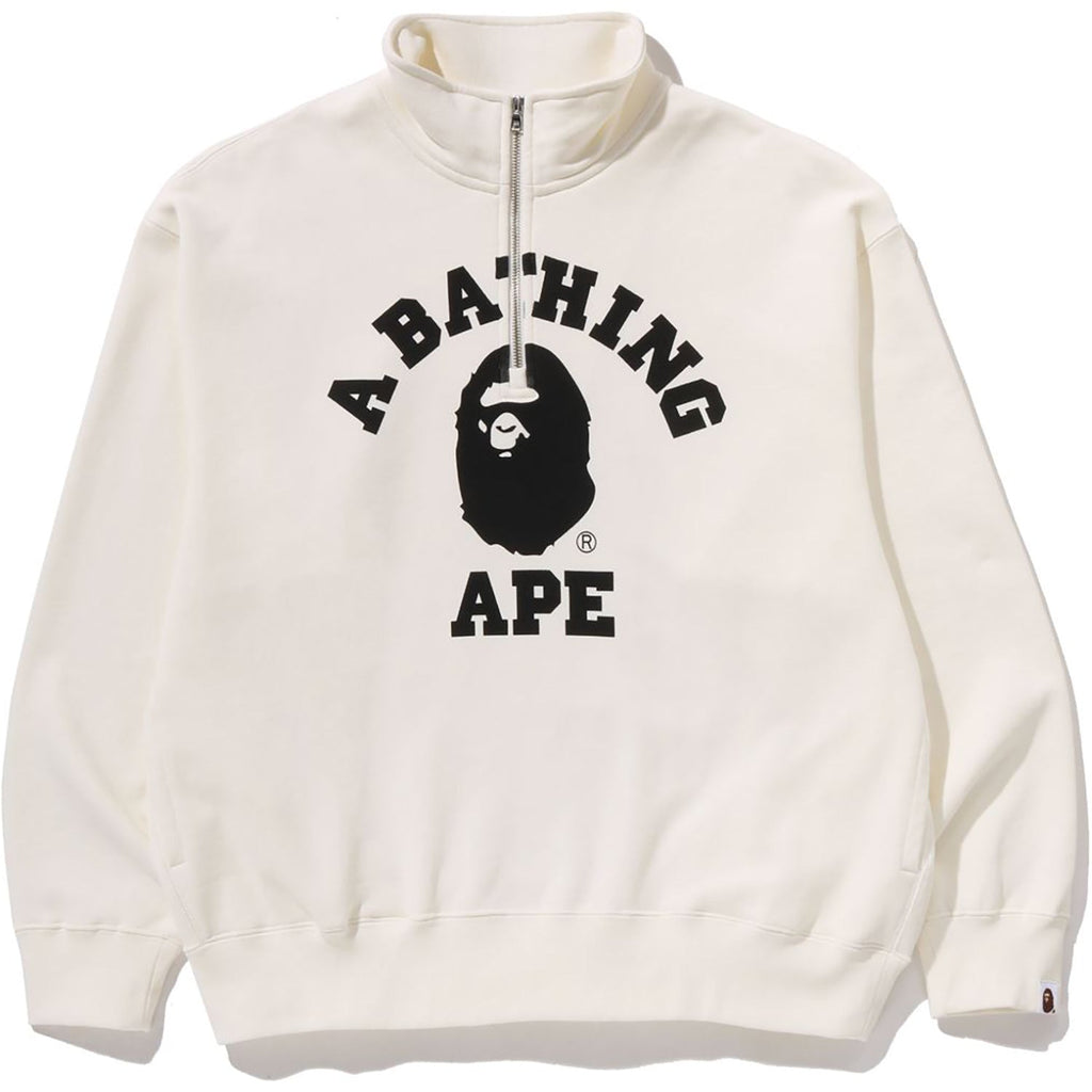 College Half Zip Relaxed Fit Crewneck Sweatshirt Mens A bathing ape оригінал – Купити в Україні – боковий вид