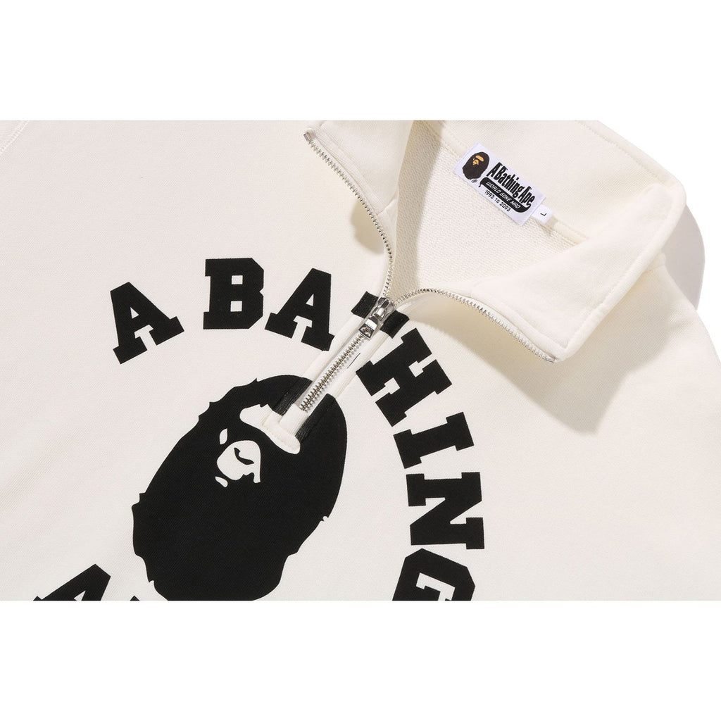 College Half Zip Relaxed Fit Crewneck Sweatshirt Mens A bathing ape оригінал – Купити в Україні – детальний вид