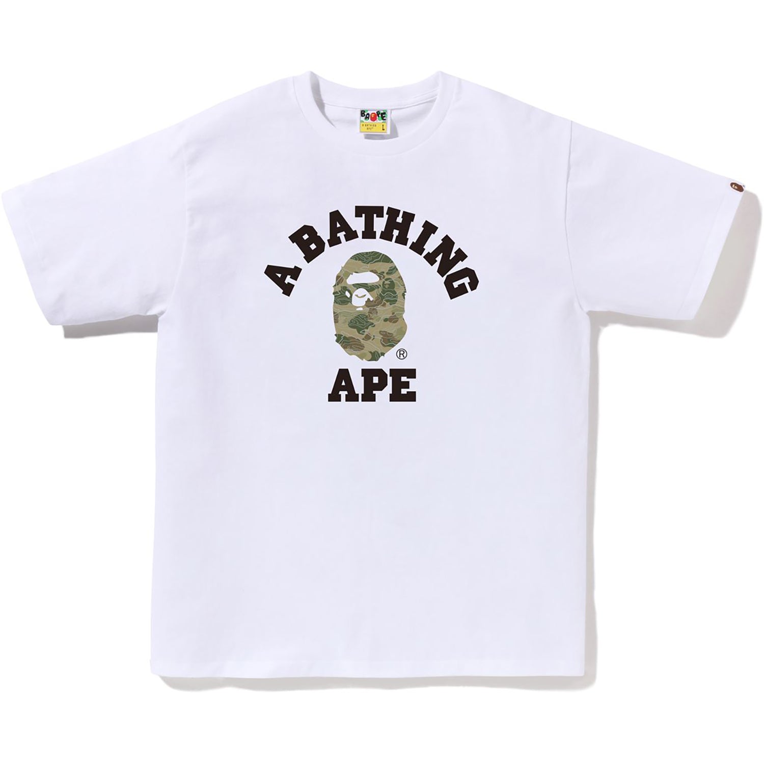 Оригінальна Layered Line Camo College Tee Mens A bathing ape – збільшений вид