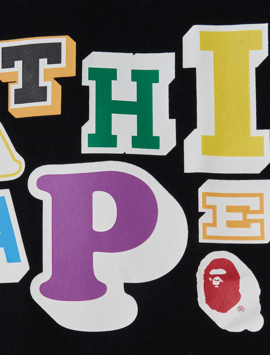 Оригінальна Varsity Font Tee A bathing ape – вид ззаду