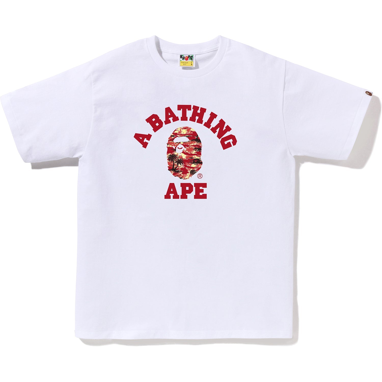 Оригінальна Mens Palm Tree Camo College Tee A bathing ape – боковий вид