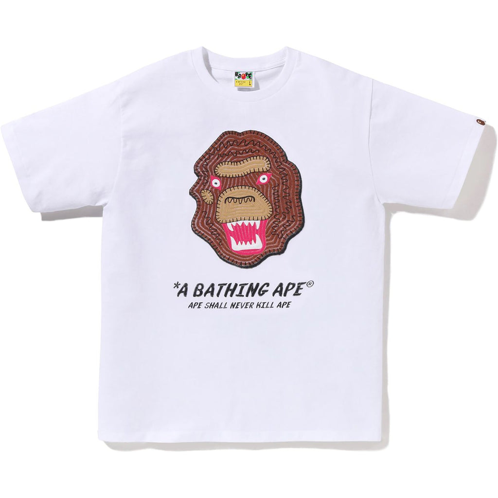 Оригінальна Embroidery Style Souvenir Logo Tee Mens A bathing ape – боковий вид