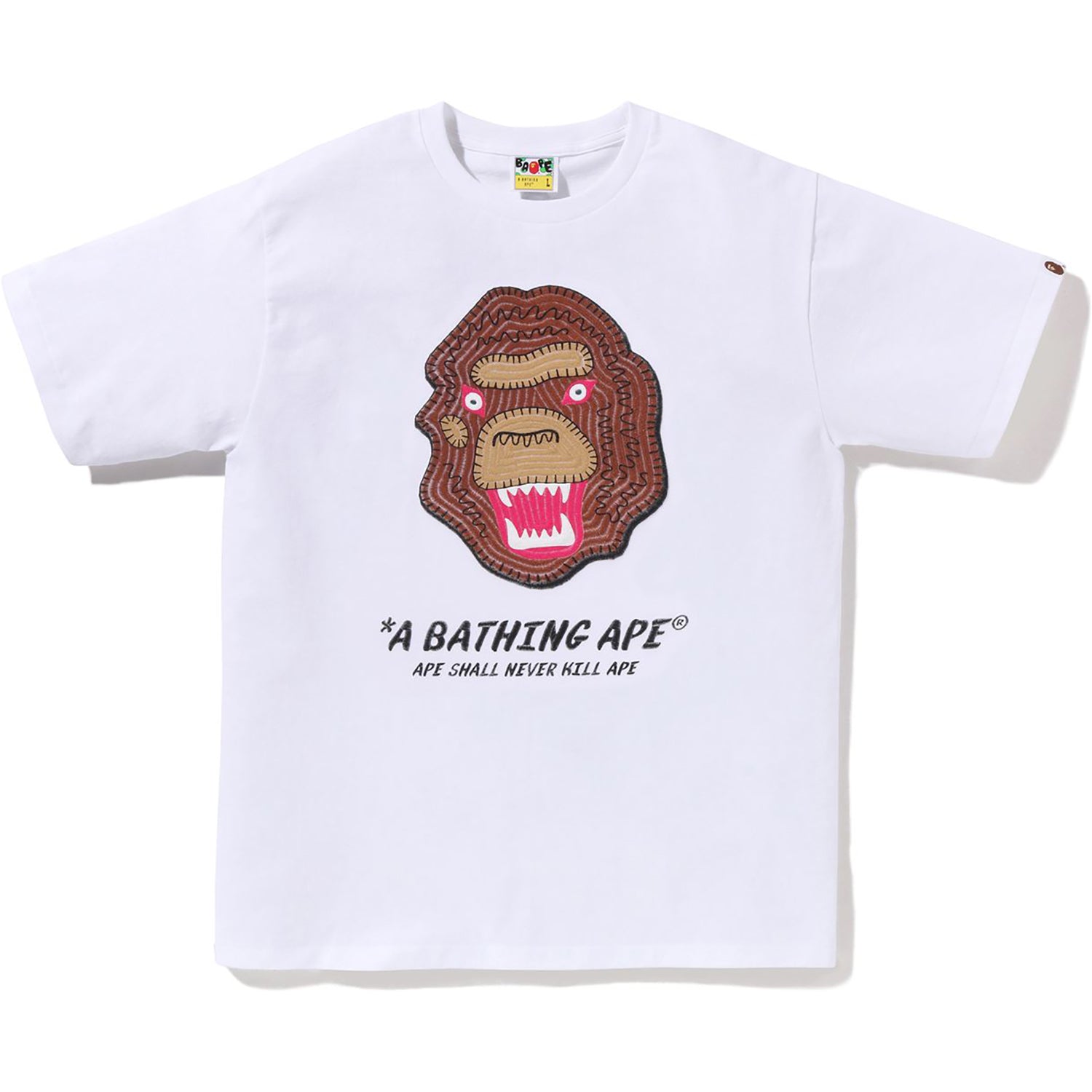 Оригінальна Embroidery Style Souvenir Logo Tee Mens A bathing ape – боковий вид