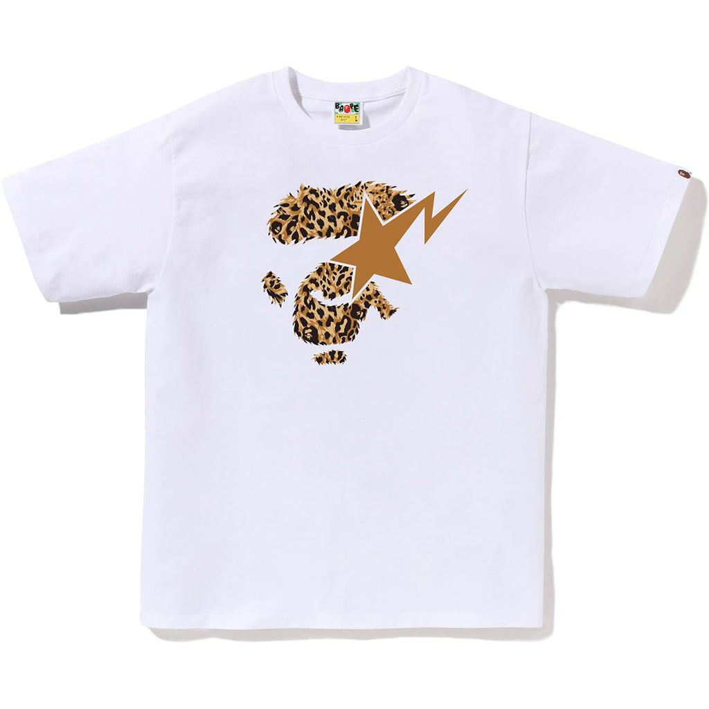 Wild Leopard Pattern Ape Face Sta Tee Mens A bathing ape оригінал – Купити в Україні – боковий вид
