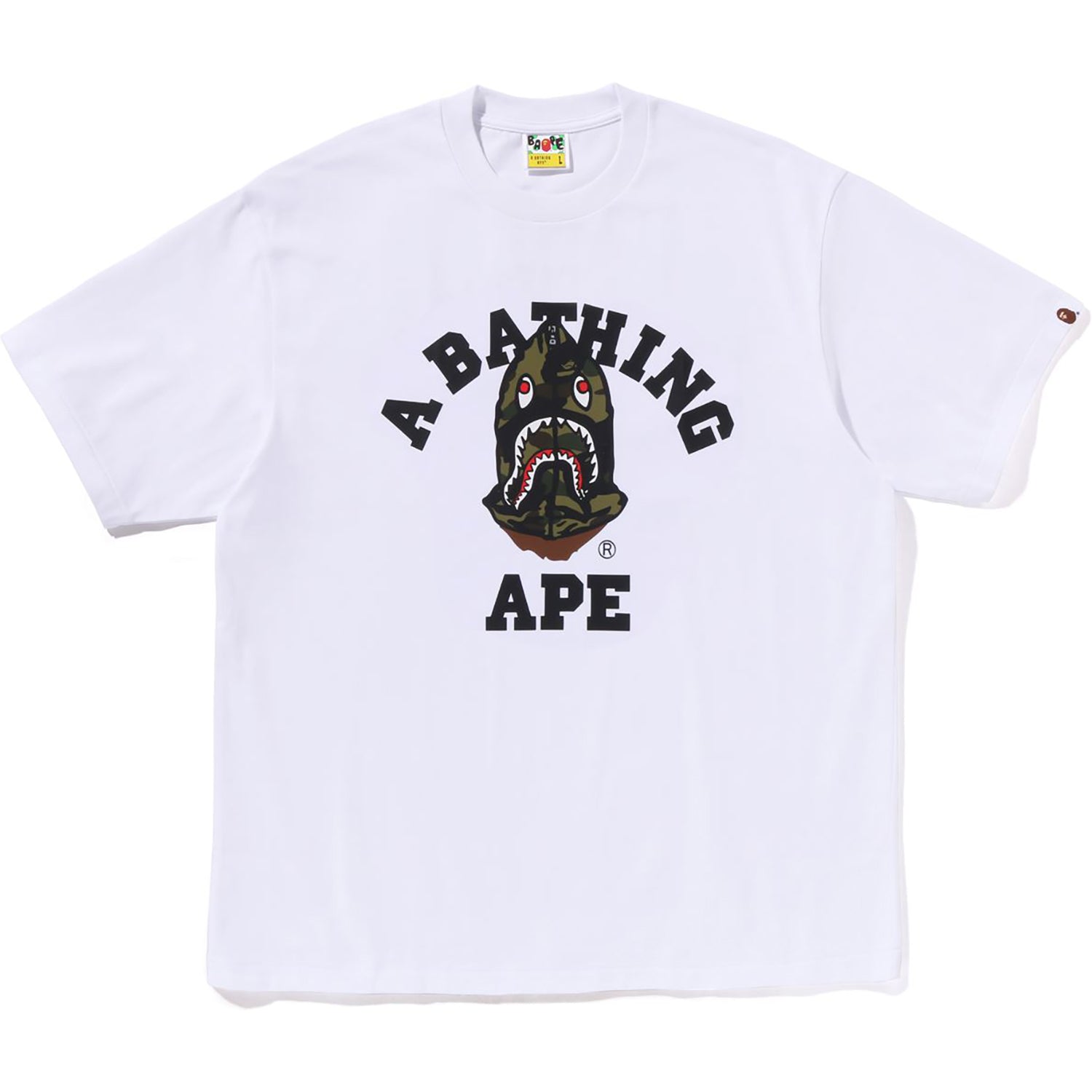 1st Camo Shark Seijin College Relaxed Fit Tee Mens A bathing ape – Гарантія оригінальності – боковий вид