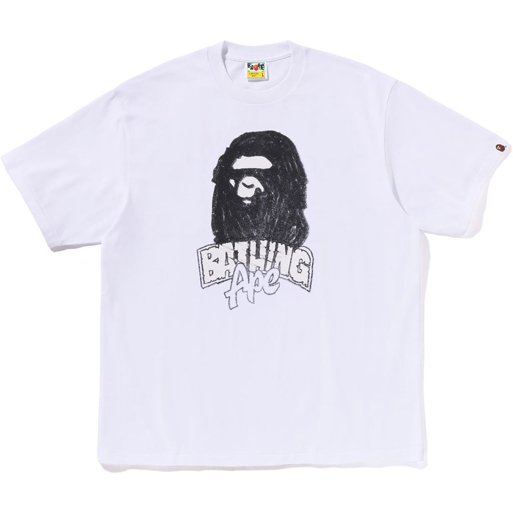Оригінальна Hand Drawn Ape Head Relaxed Fit Tee Mens A bathing ape – боковий вид