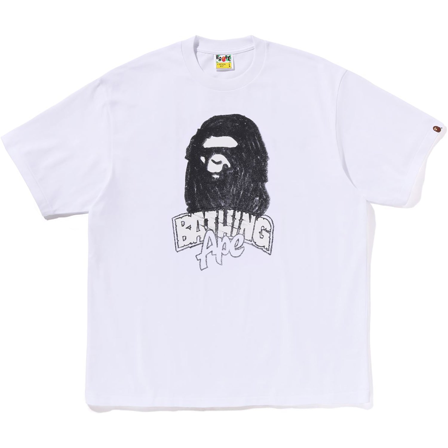Оригінальна Hand Drawn Ape Head Relaxed Fit Tee Mens A bathing ape – боковий вид