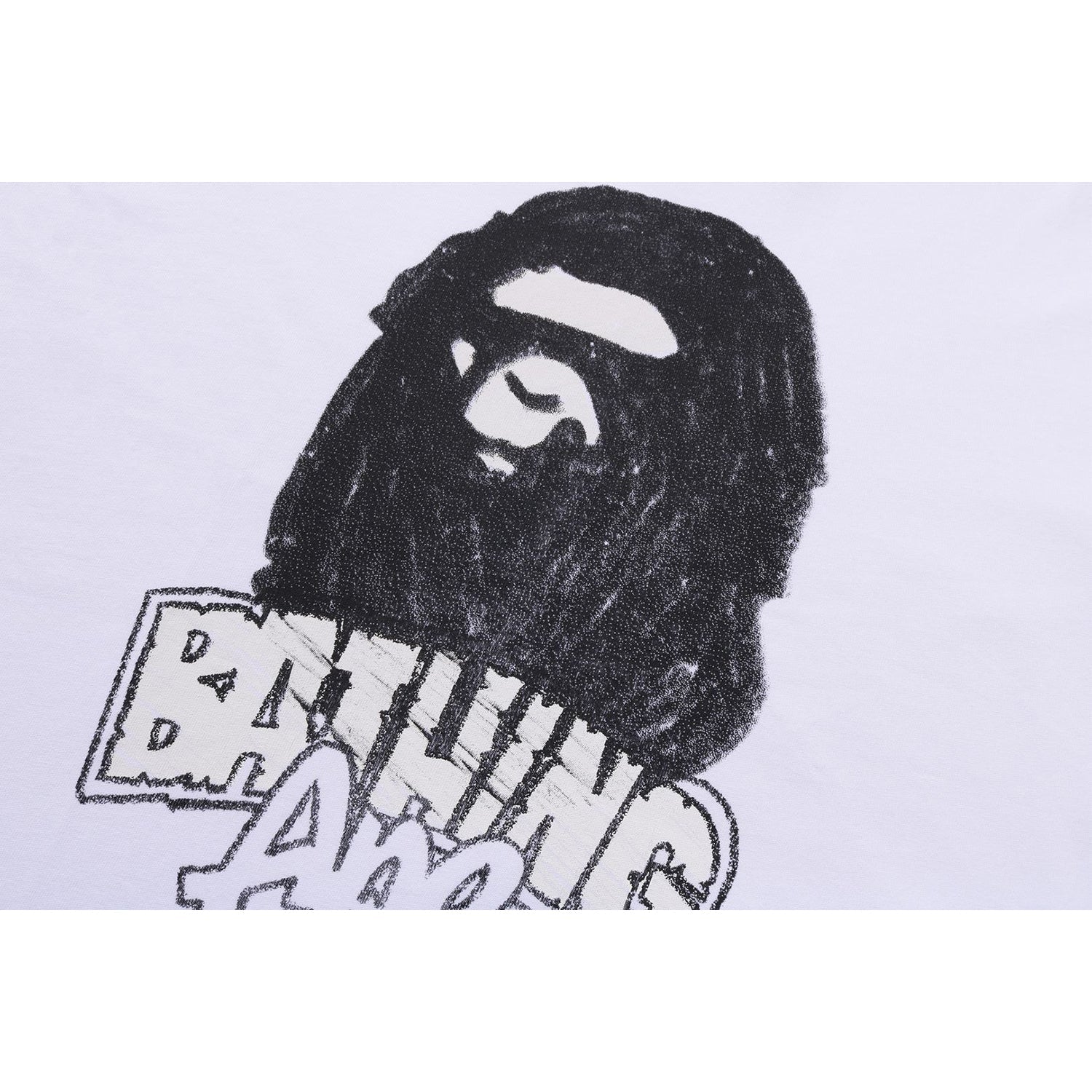 Оригінальна Hand Drawn Ape Head Relaxed Fit Tee Mens A bathing ape – вид ззаду